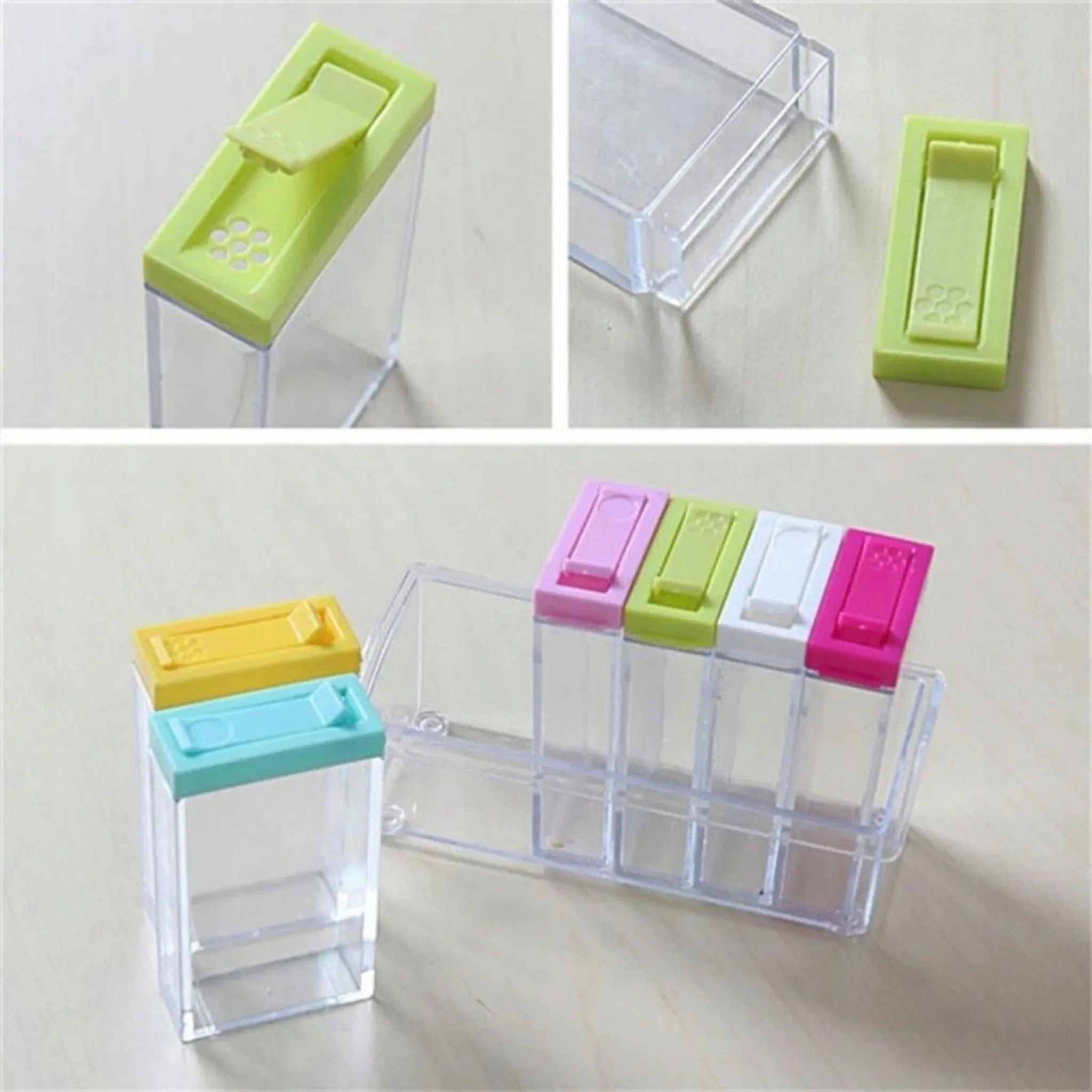 Gewürzbehälter-Set – 6 transparente Gewürzstreuer mit Ständer